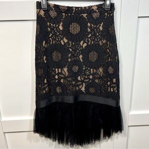 ❄️ALEXIS Black Guipure Lace Embroidered Skirt